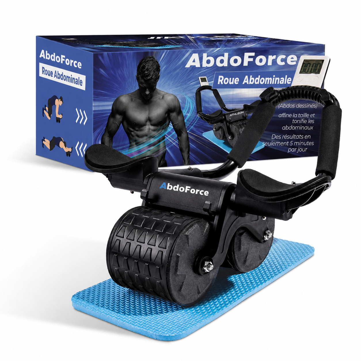 Roue Abdominale AbdoForce™ – Sculpte tes abdos et renforce ton gainage à la maison