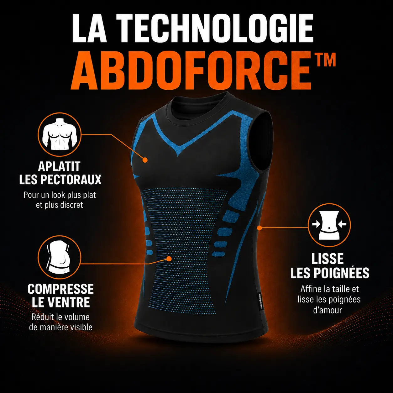 Débardeur ionique de compression | Ventre plat instantanné